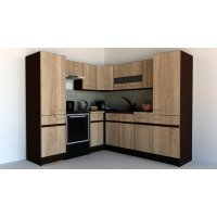 Bucatarie de Colt GENA NEW 12 ST. 210-230, Fara Corp de Cuptor, Stejar Sonoma